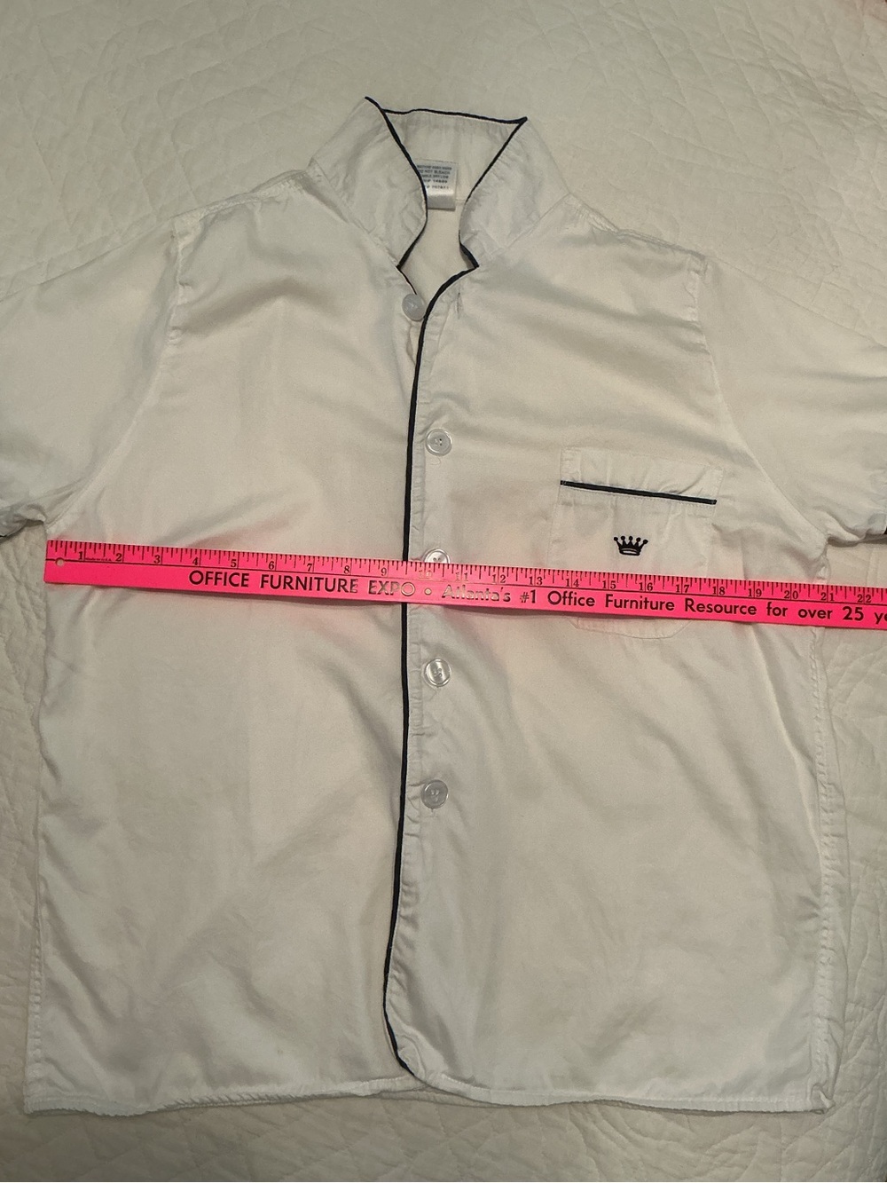 Royal Highnies Women's M 100% Pima Cotton 400 Thread Count White Pajama Top - Picture 8 of 10
